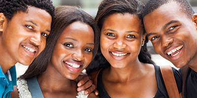 group of african american college students closeup